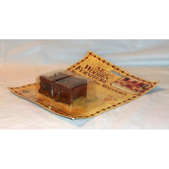 NOS Vintage Dollhouse Furniture - 2 Tables- Bedroom Living Room - Wood Miniature - Picture 9 of 9